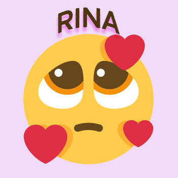 An image of the pleading eyes emoji surrounded by hearts that links back to Rina's itch.io page